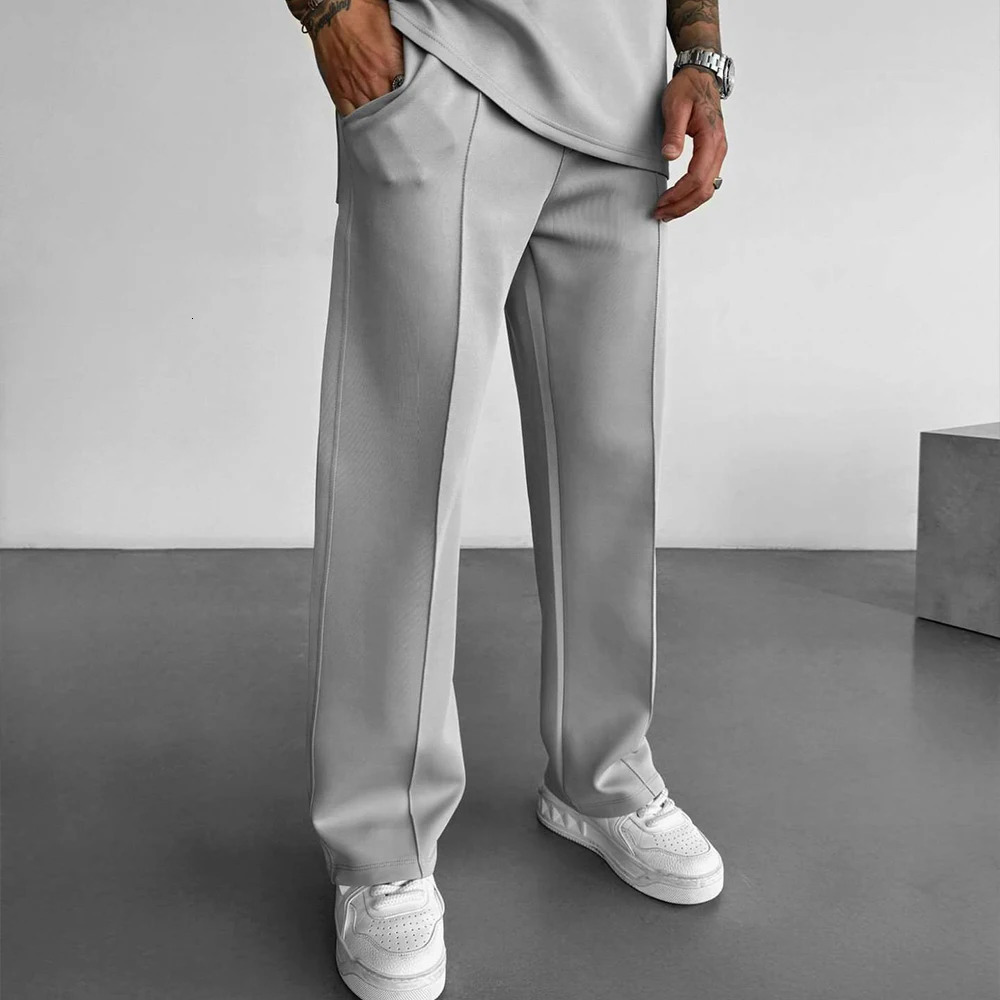 Mens Light Street Comfortable Ruffled Pants Casual Pants High Quality Fashion Solid Color Pocket Sports Mens Pants 250715