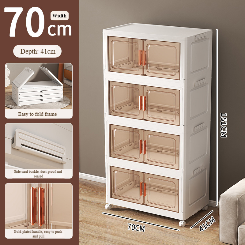 No-Installation Folding for Home Living Room Toy Organizer Box Kitchen Storage Cabinet