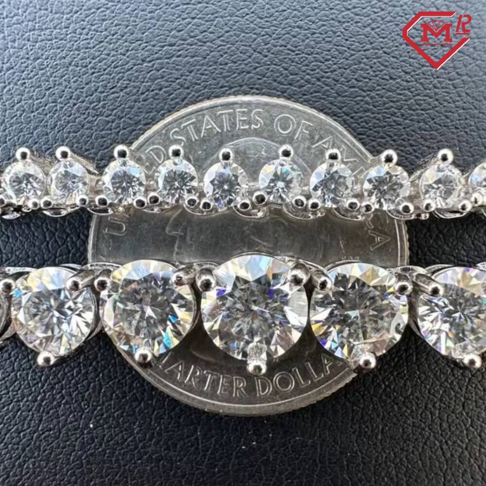 Hiphop Tennis Chain Passes Diamond Tester Iced Out 925 Sterling Silver VVS Moissanite Tennis Chain