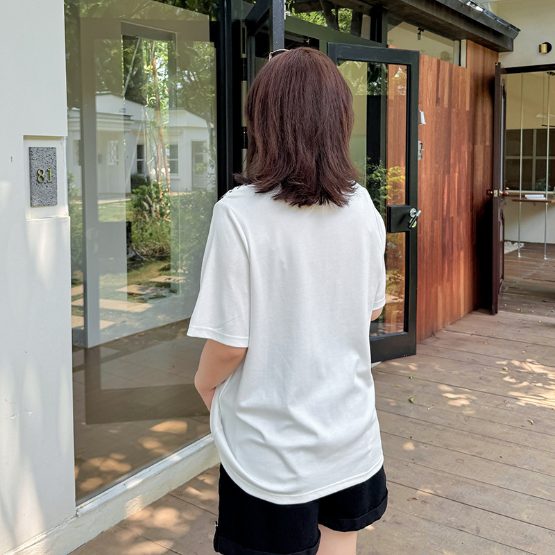 Shuangtian Plus Size Women's Clothing 2025 Summer New Fashion Tie Patchwork Round Neck T-Shirt 8980