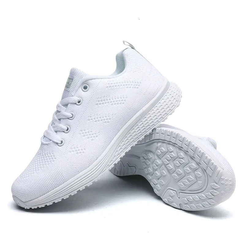 Women Casual Shoes Fashion Breathable Walking Mesh Flat Sneakers White Female Footwear 250717