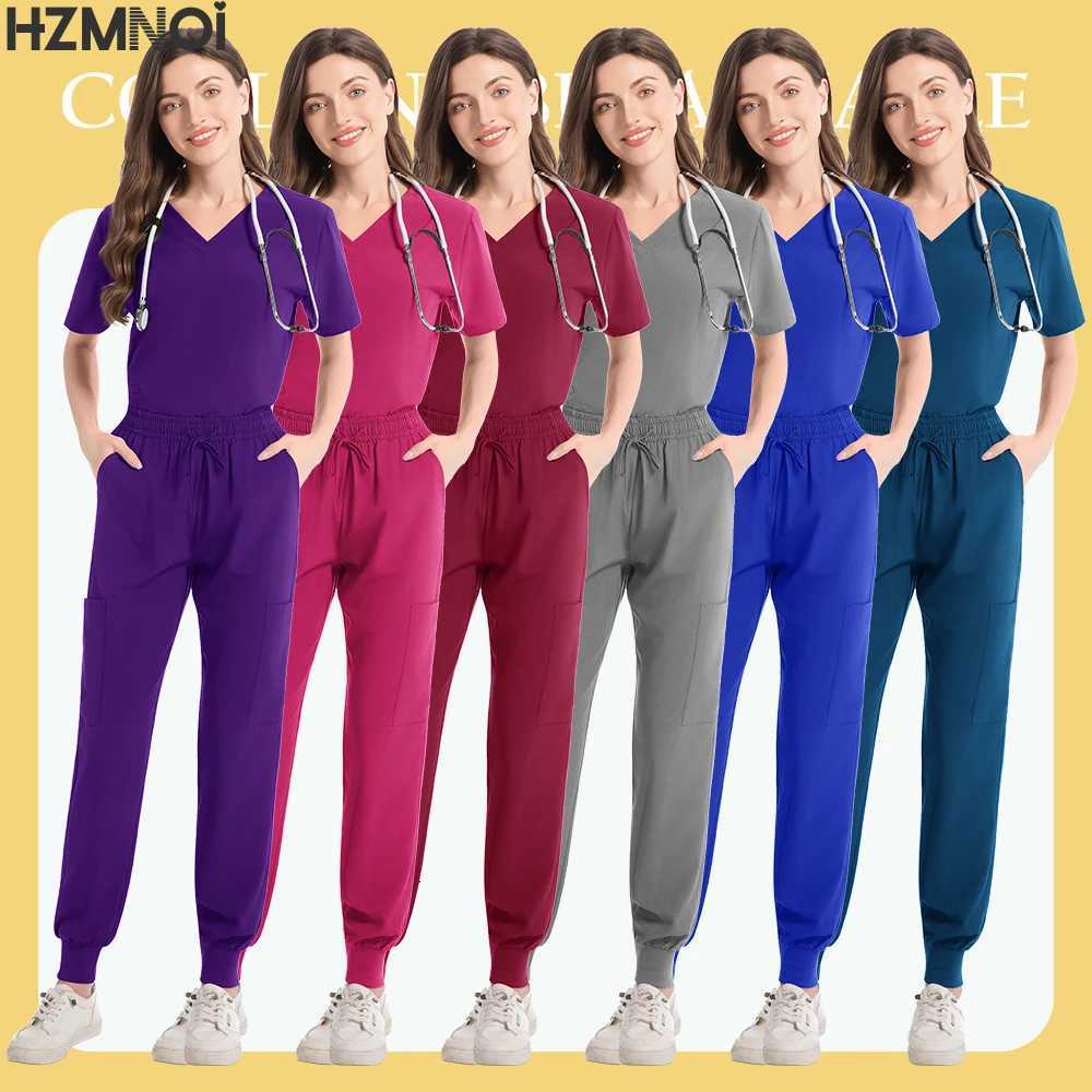 Wholesale Price Surgical Pajama Woman Hospital Uniforms for Doctor Nurse Dental Clinic Scrubs Sets Workwear Top Drawstring Pants Z250718