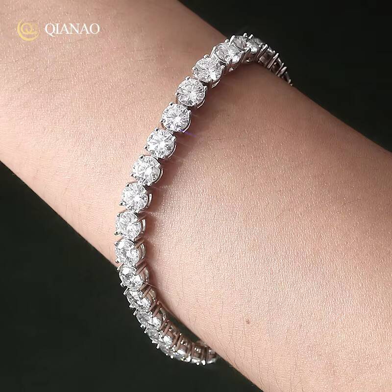 Pass Diamond Tester Moissanite Bracelet 100% 925 Silver Width2 3 4 5 6mm Diamond Chain VVS Moissanite Tennis Chain for Women Men