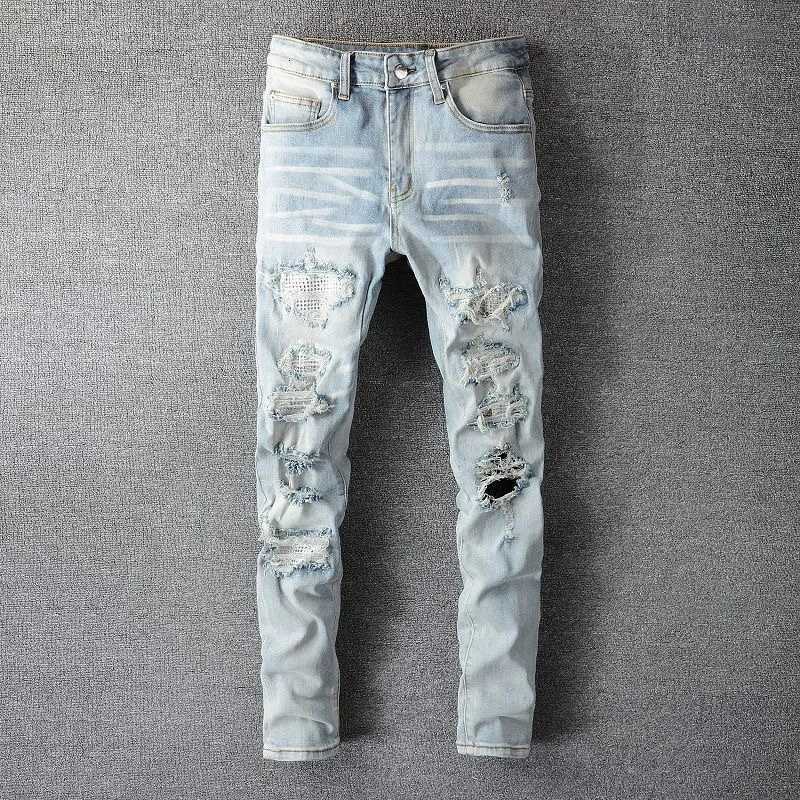 Spring and Autumn New Fashion Trend Hole Straight Leg Stretch Denim Jeans Mens Casual Loose Sport Vintage High Quality Jeans X250718