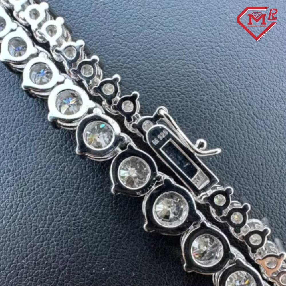 Hiphop Tennis Chain Passes Diamond Tester Iced Out 925 Sterling Silver VVS Moissanite Tennis Chain