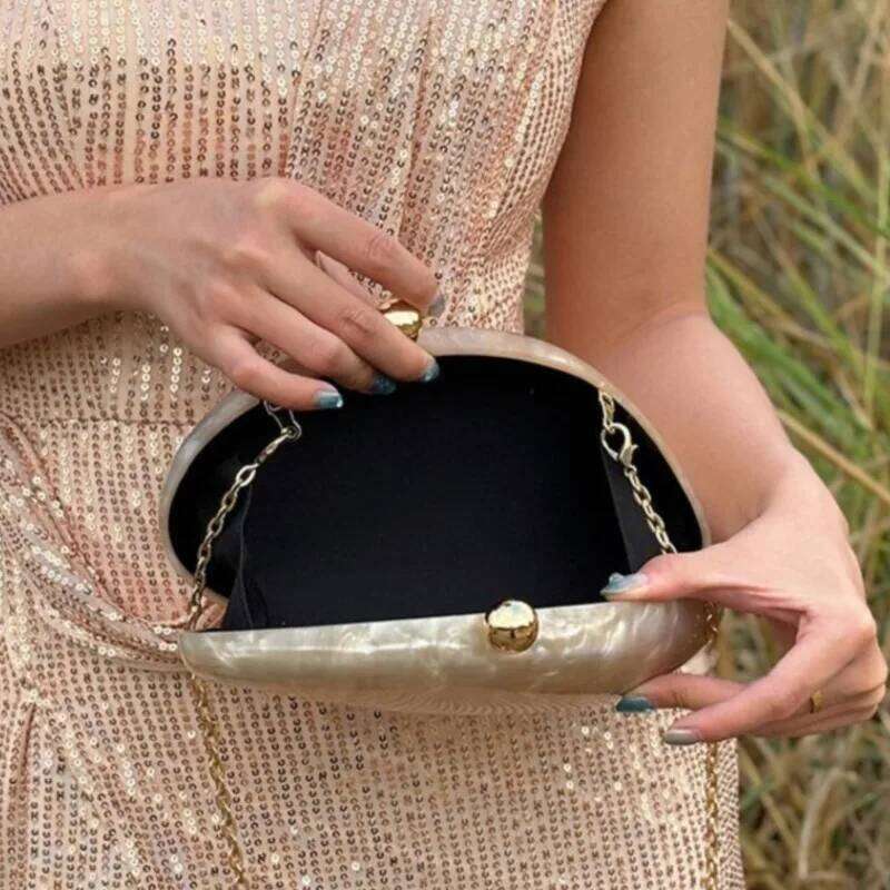 Designer Bags Evening Clutch Bag Women Dia Round Acrylic Handle Trapezoidal Purses And Handbag Wedding Party Luxury Bag
