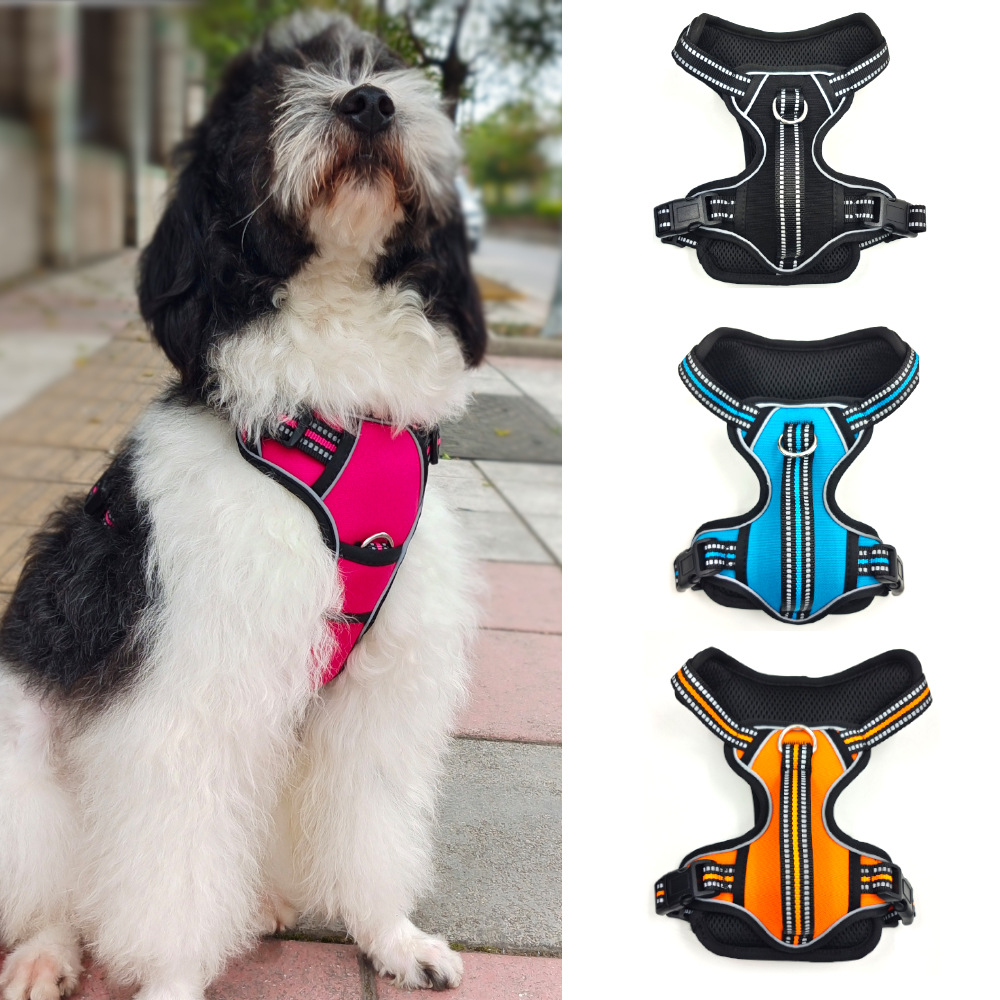 Durable Explosion Proof Chest & Back Harness with Traction Rope for Dogs - Breathable Design