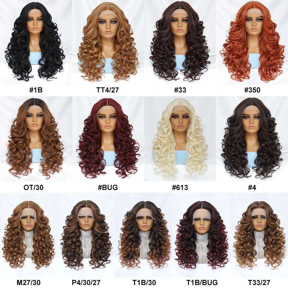 Black Brown Curly Synthetic Front Wigs For Women Blonde Orange Female Lace Wig 13X4x1 Cosplay Hair Daily Use