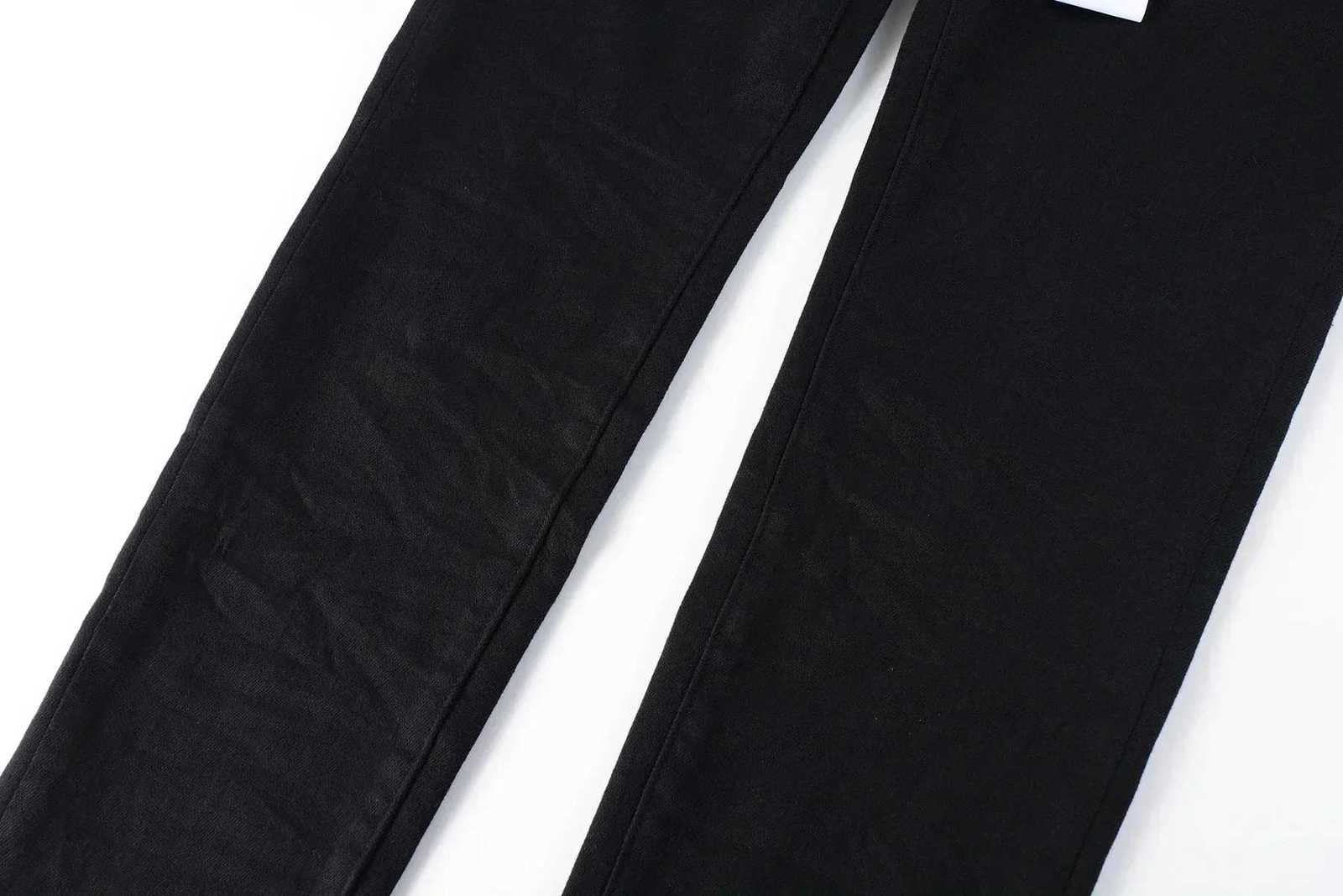 Mens High Stretch Skinny Jeans Pants Color Distressed Black Streetwear Button Fly Ripped Brand X2507181