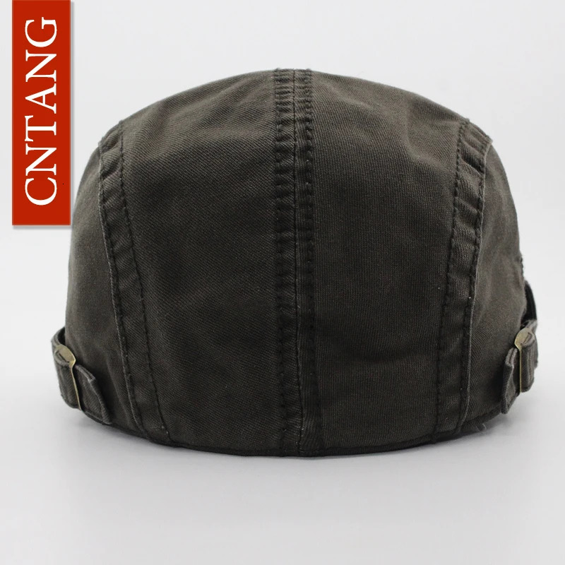 CNTANG 6 Colors Classic Solid Color Casual Berets Fashion Retro Cotton Visor Caps For Men Vintage Flat Hat Summer Beret 250712