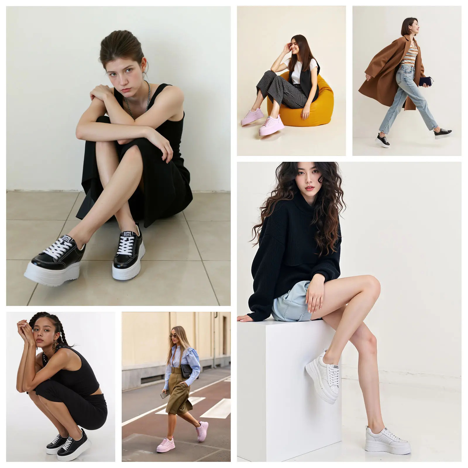 8cm Genuine Leather Women Casual Shoes Chunky Sneakers Platform Wedge Hidden Heel Leisure Summer Women 250717