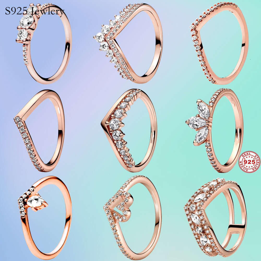 S925 925 Sterling Silver Ring Princess Crown Champion Eternal Rings Can Stack Wedding Rings Jewelry Gifts for Free Delivery