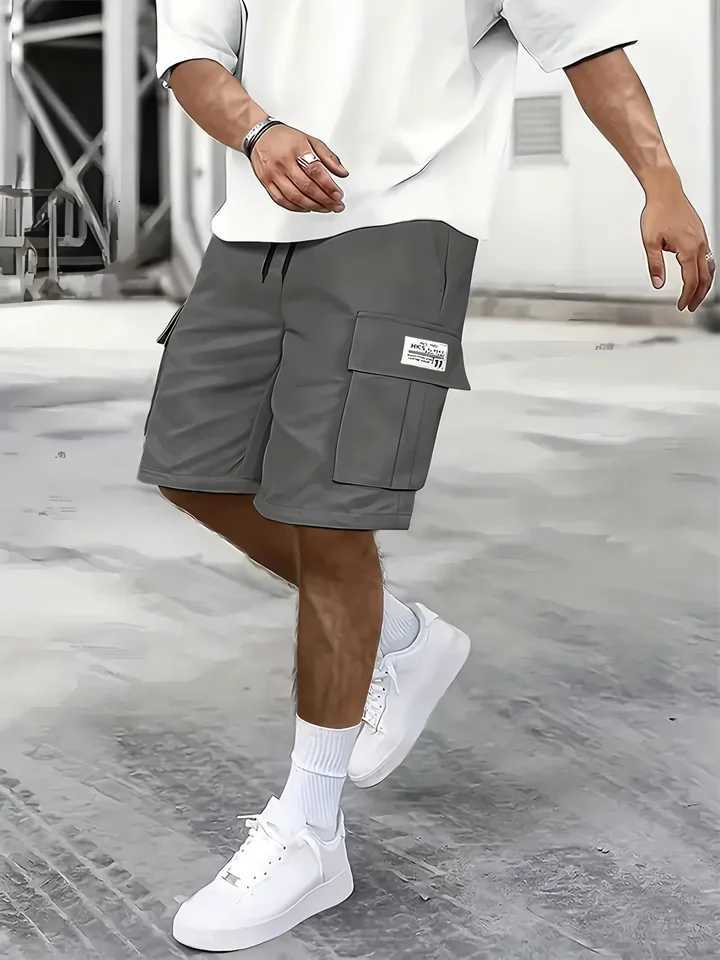 Mens work shorts; summer comfort; multi-pocket; outdoor leisure sport beach pants; elastic waistband Y2508141