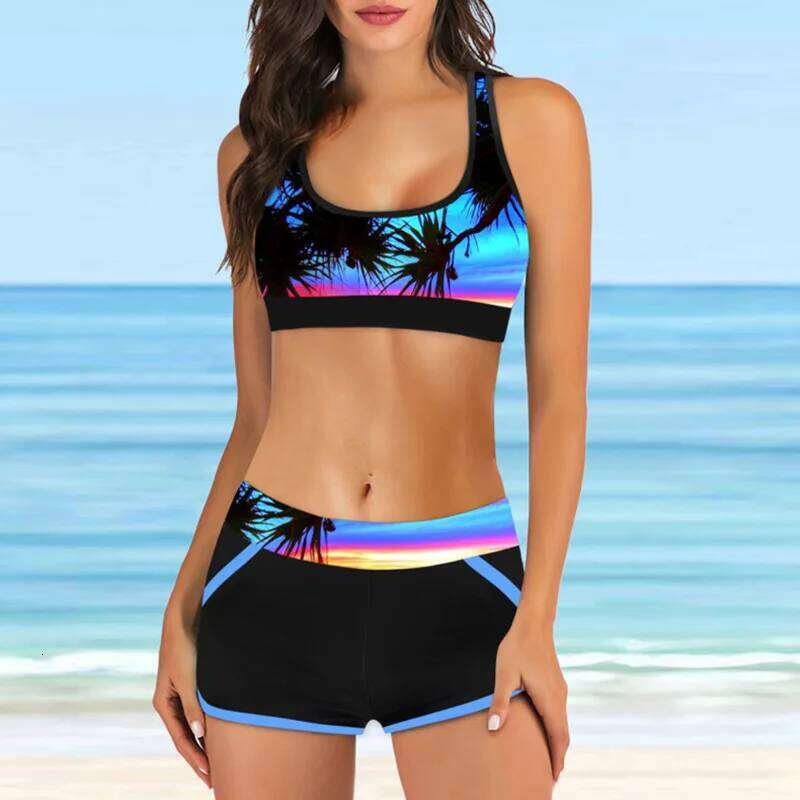 Tankini Two-Piece Swimsuit Women 2024 Y2k Bikini Set Swimwear Woman Cover Up Beach Wear Sport Bathing Suit Monokini