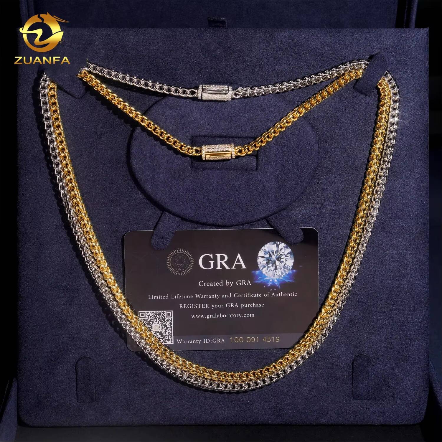 Wholesale Price 4mm 6mm Hip Hop Necklace Jewelry Iced Out Diamond Clasp Stainless Steel VVS Moissanite Rope Chain Bracelet