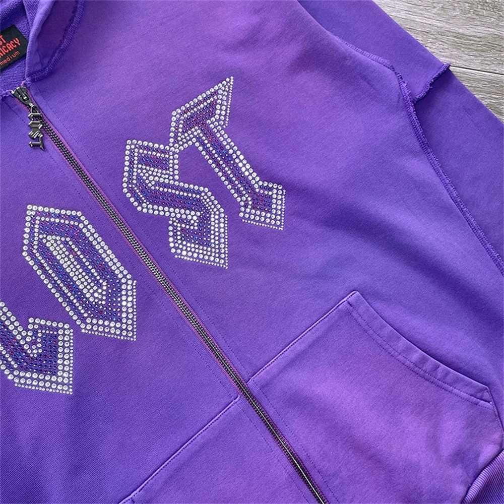 Washed Lost Intricacy Set With DIAMONDs Rhinestone Zip Up Hoodie Men Women 1 1 High Quality Streetwear Hooded X250718
