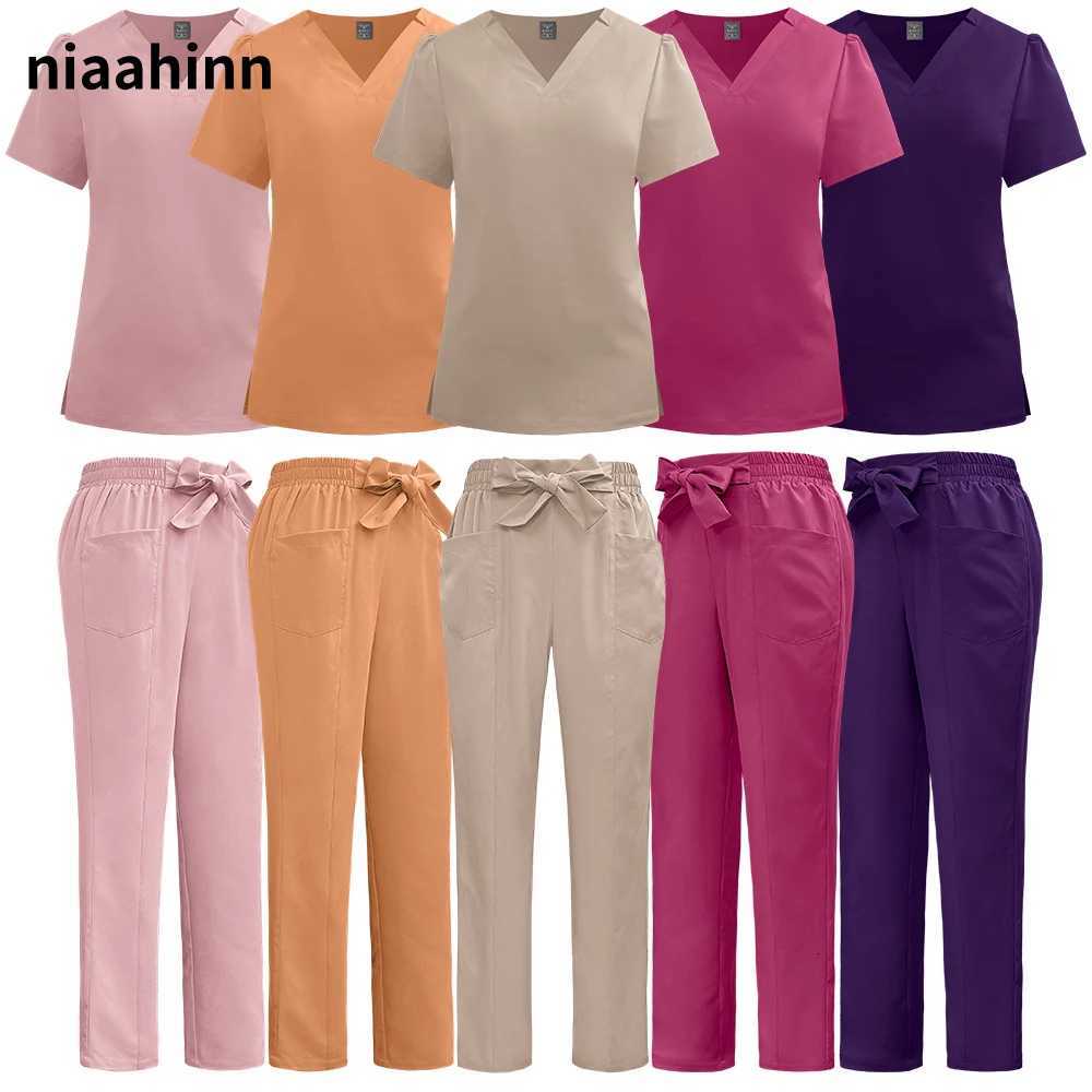 Nurse Accessories Pet Hospital Scrub Set Medical Uniform Women Doctor Nursing Sets Dental Clinic Workwear Surgical Overall Suits Z250718