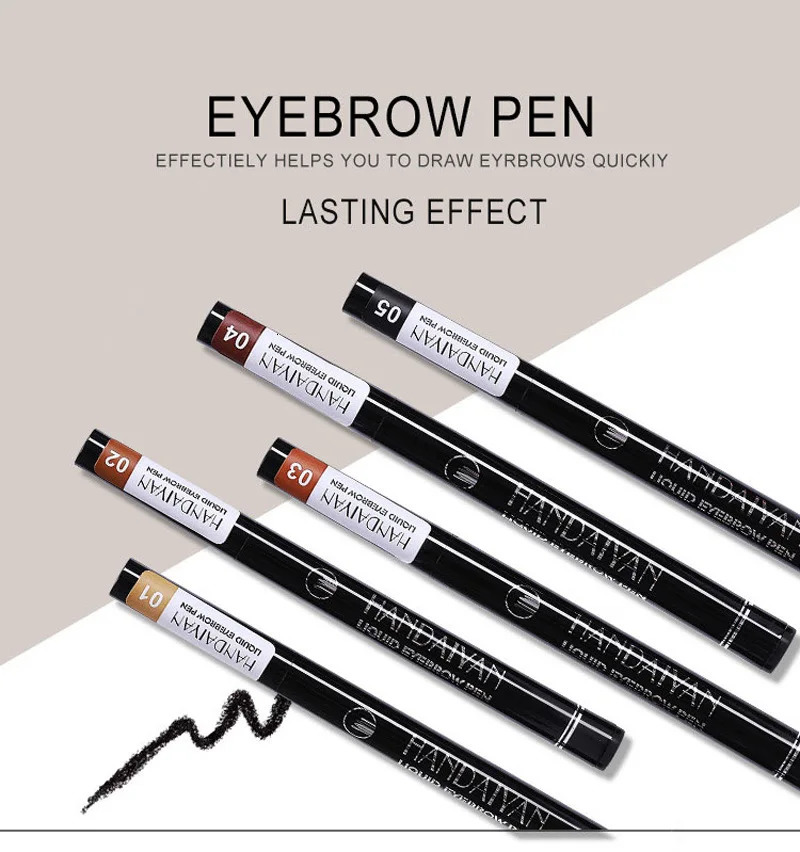 Liquid Eyebrow Pencil 4 Fork Microblading Pencil 3D Tattoo Sense Super Durable Crayon Waterproof Long Lasting Brown Black 250712