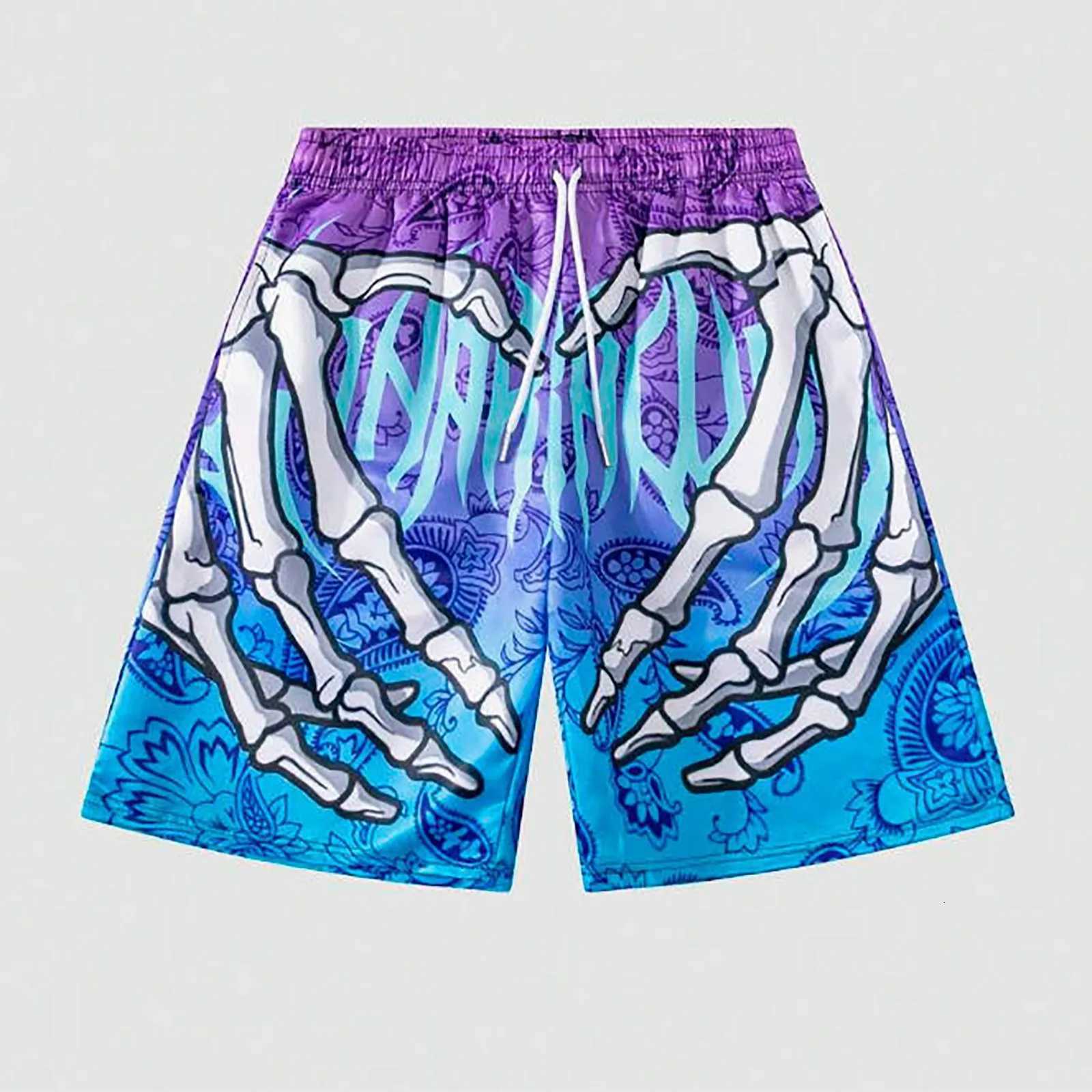 Elastic Waist Jogging Shorts Swim Trunks Board Shorts Summer New Beach Shorts With Hand 3D Print Y2k Shorts For Men W250718