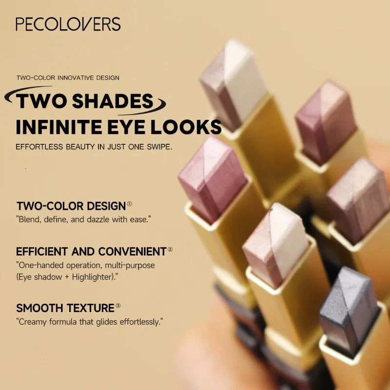Double Color Eyeshadow Stick Glitter Highlight Shadow Stick Eye Makeup Waterproof Lasting Shimmer Metallic Eyeshadow Makeup 250712