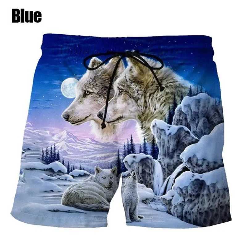 3D Digital Print Wolf Men Swim Shorts Casual Loose Mens Shorts Customized Design Comfortable Breathable Summer Wear Clothes W250718
