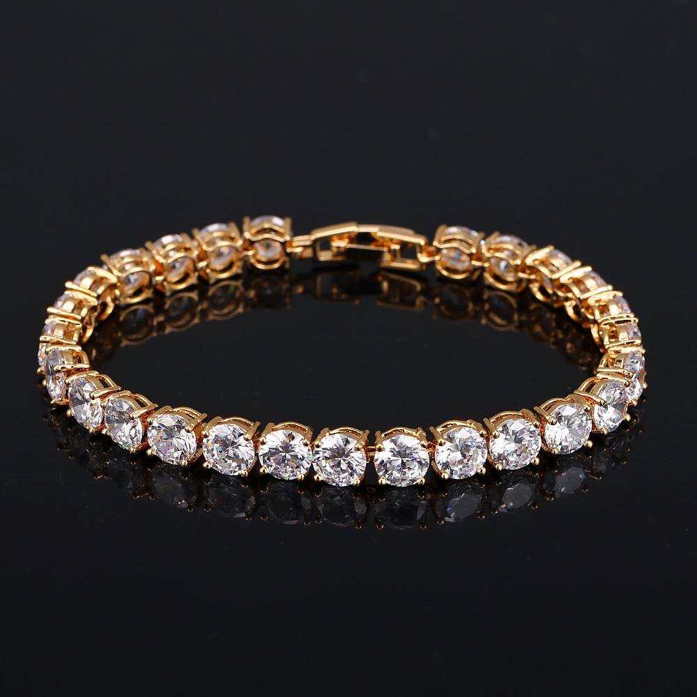 Link Bracelets Arrival Mystic Black Opal Round-cut Classic Gemstone Tennis