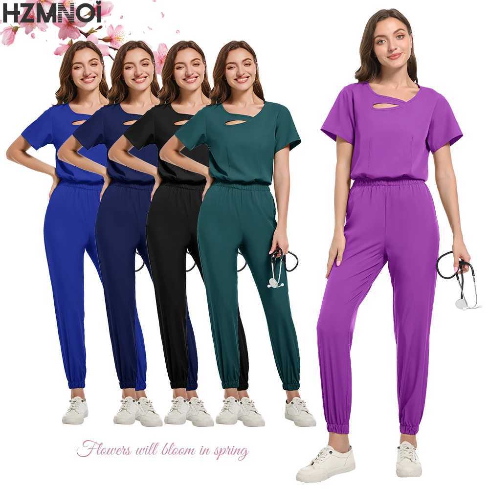 Fashion Women Workwear Scrub Tops+pant Medical Uniform Surgery Scrubs Shirt Short Sleeve Pet Shop Doctor Nurse Nursing Uniform Z250718
