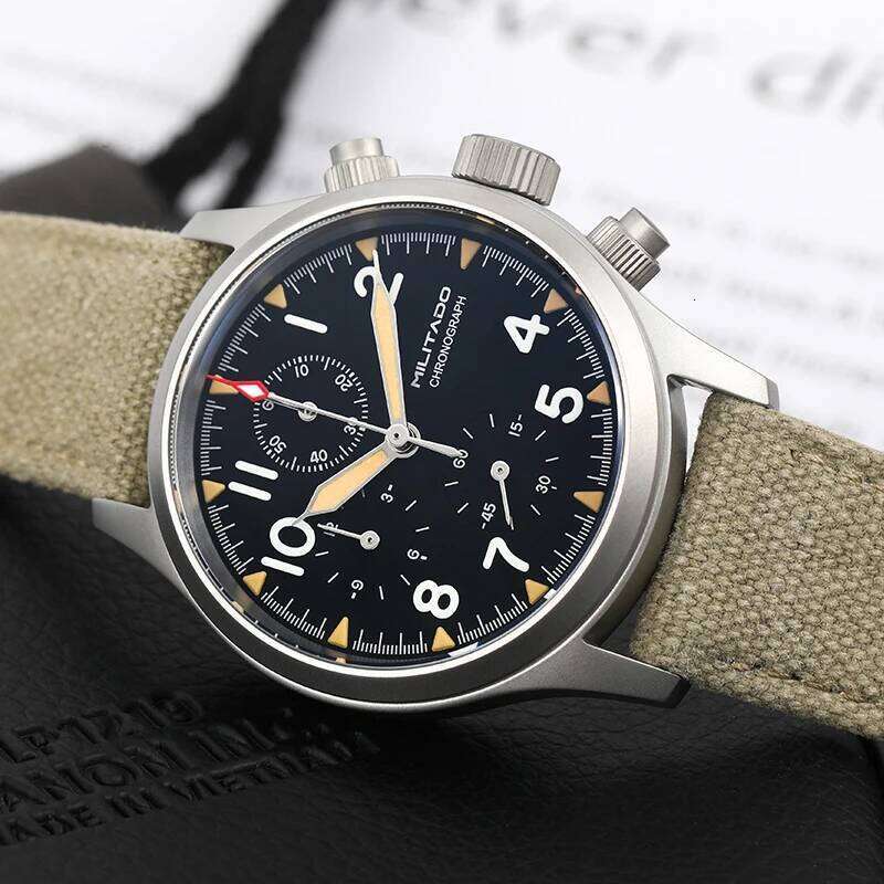 Militado VK61 VK67 Quartz Chronograph 39mm 316L Stainless Steel Case 3 Dial Waterproof 100M Multifunction Military Watch free shipping