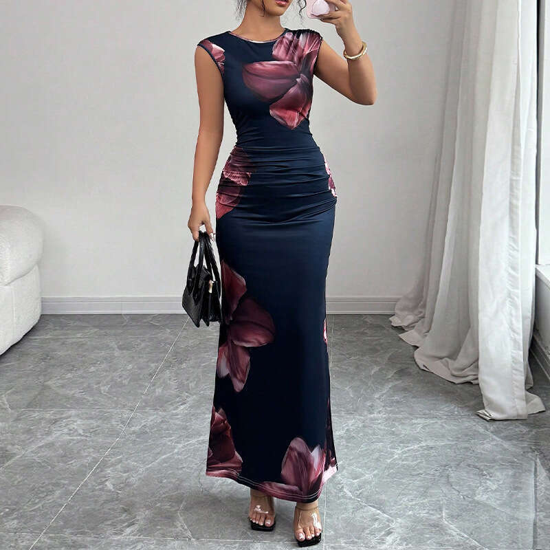 Slim Fit Sleeveless Bodycon Long Dress For Women B5