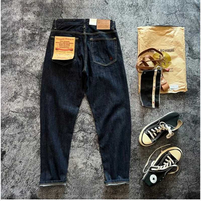 15oz Signature Commemorative American Retro Heavyweight Vintage Denim Red Selvedge Embroidery Washed Denim Jeans Indigo Blue 5KM X250718