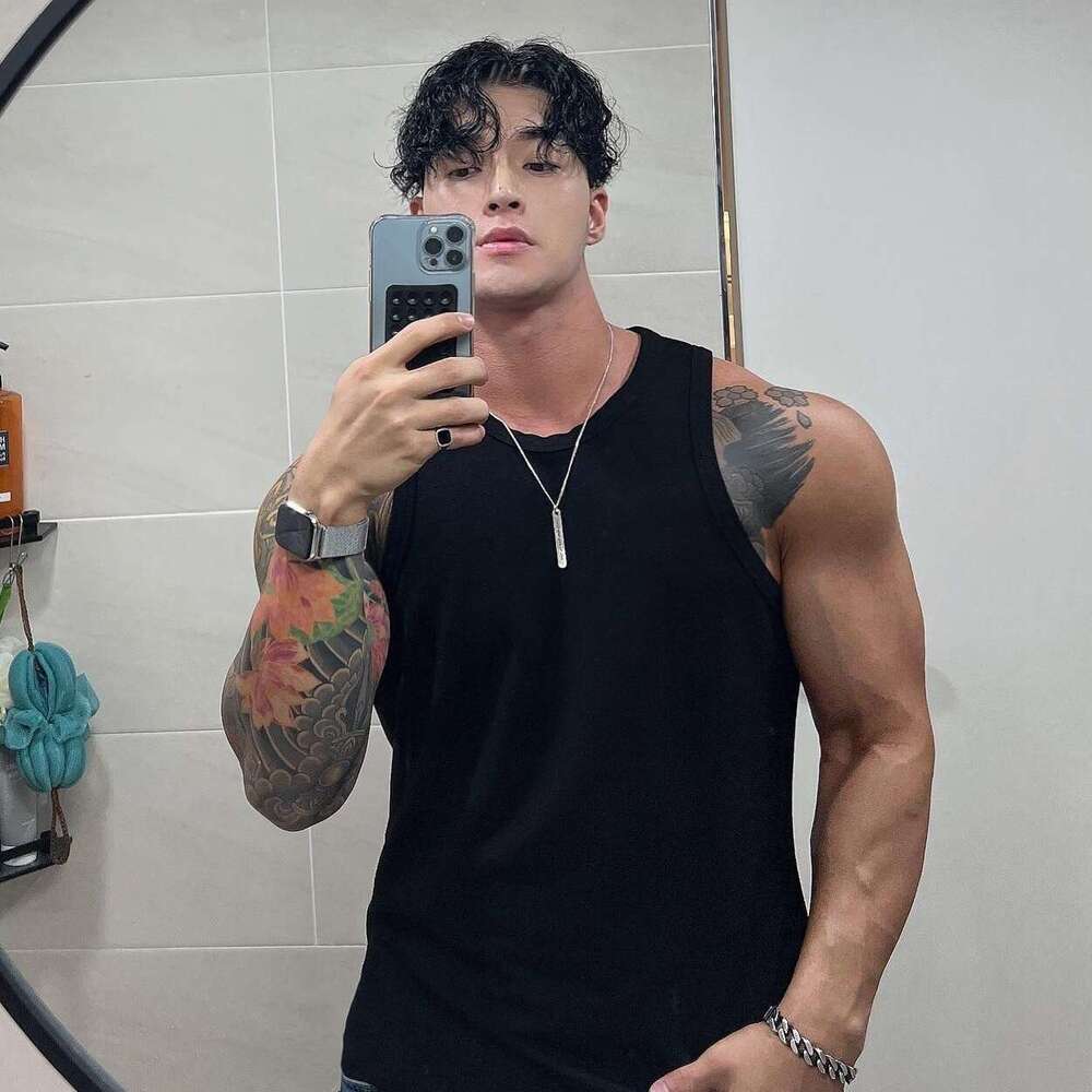 Summer Ribbed Tank Top Muscle Men Tight Elastic Sleeveless T-Shirt Fitness Sports Base Layer Small Vest B5