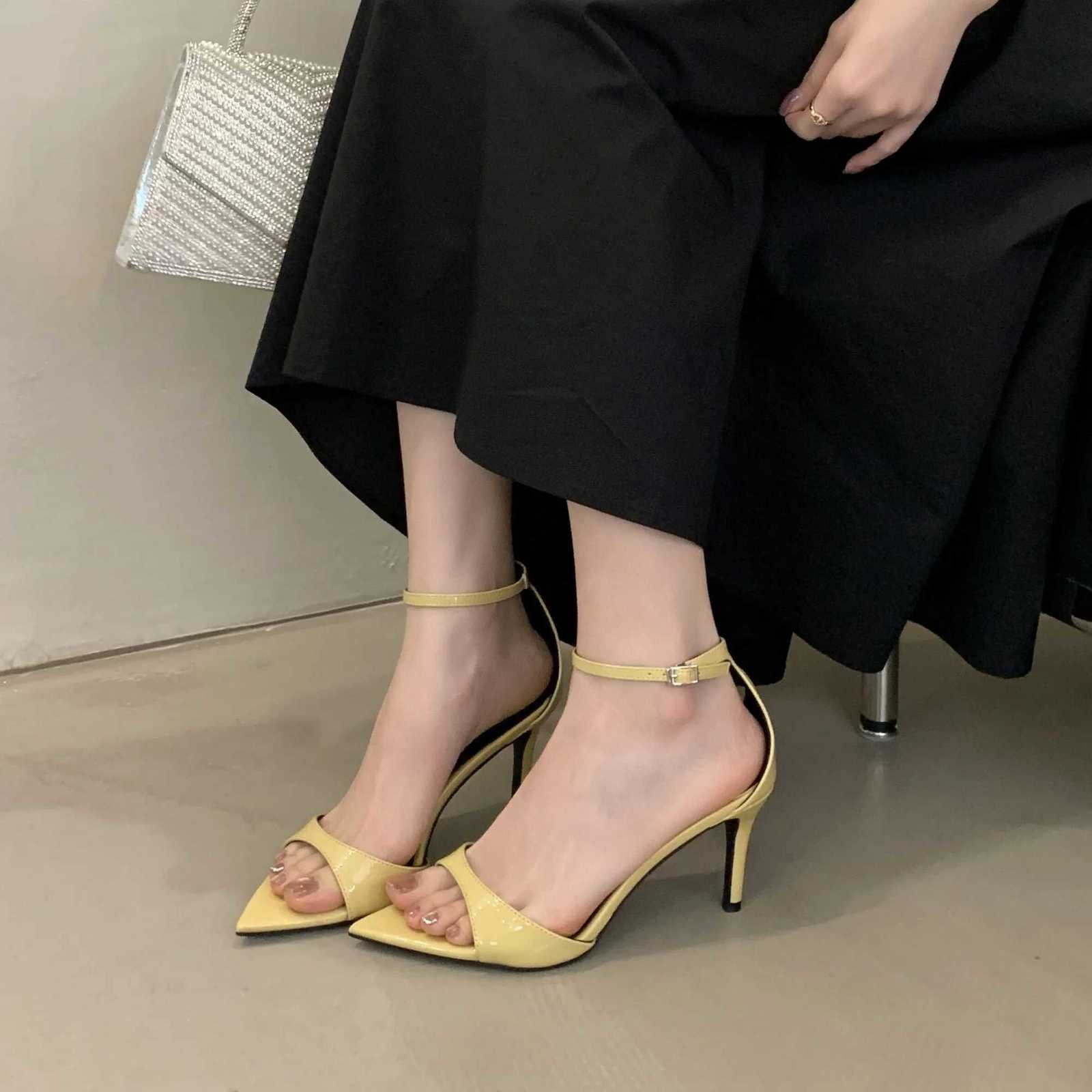 2025 Summer Wen Fion Sexy Pointed Toe Patent Leather Buckle Party Wedding High Heeled Sandals Y250716