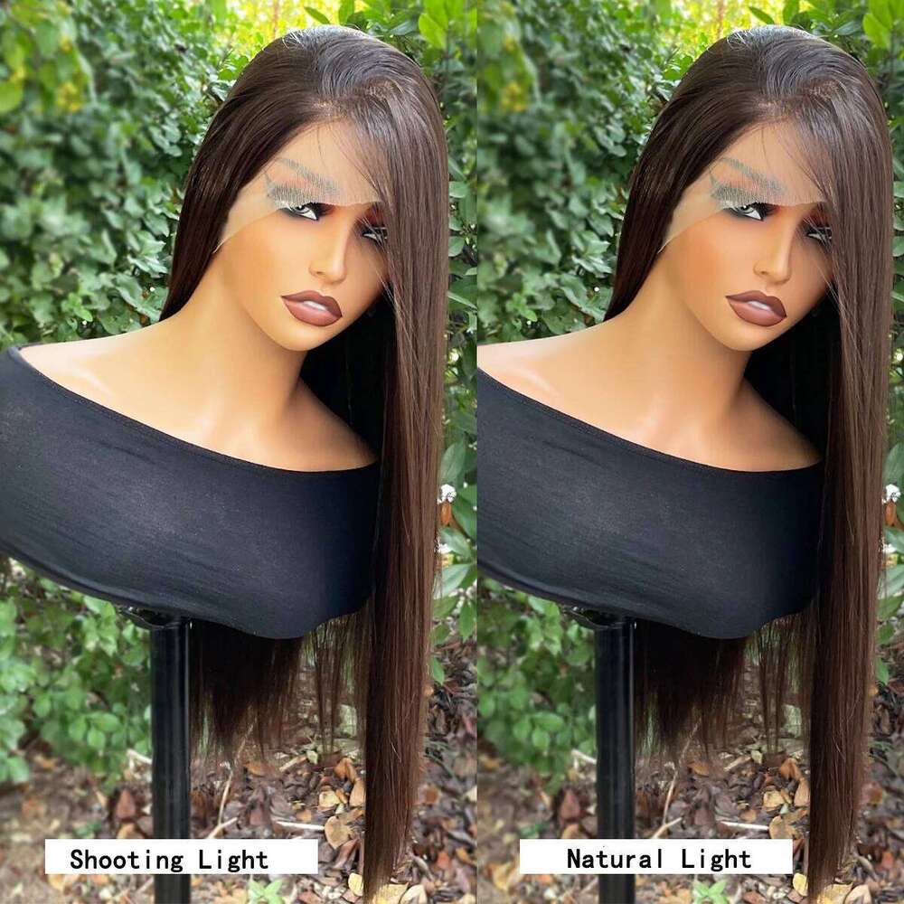 Japan Natural Black 13X4 Synthetic Lace Front For Women Heat Resistant Hair Glueless Wigs 26 Inch Long Straight Wig 150%