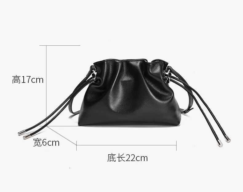 Luhuri Pleated Cloud Crossbody Bag - Premium Genuine Leather Drawstring Shoulder Purse Versatile Small Bag for Elegant Lady R250717
