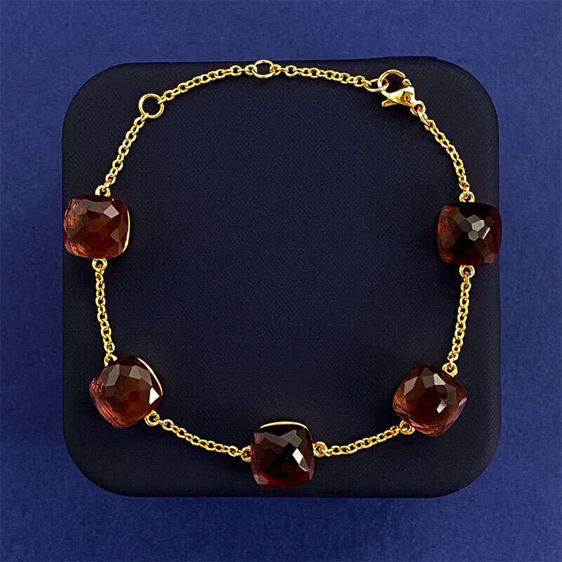 New Japanese Style Fresh Square Crystal Five-Flower Bracelet Simple Niche Design