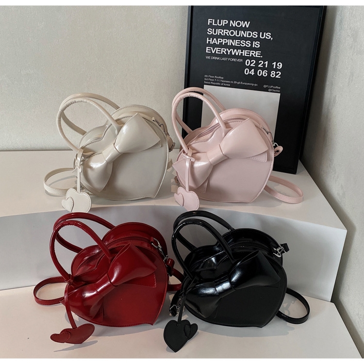 2025 New Style Heart - shaped Bow - knot Handbag for Women a Fashionable and Sweet Cross - body Bag for Girls