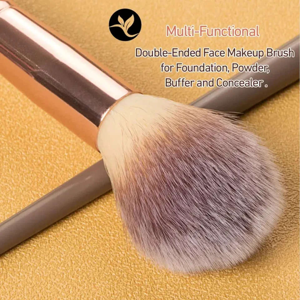 Dual-ended Foundation Makeup Brush for Flawless Liquid and Powder Application - Premium Double-sided Makeup Brushes for Smooth C 250716