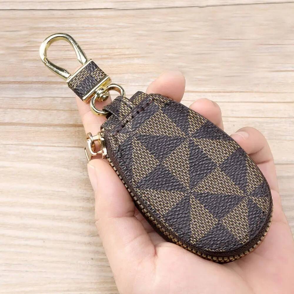Sturdy Zipper Closure PU Car Storage Durable Ring Compact Coin Purse Bag Charm Ornament Key Holder Household