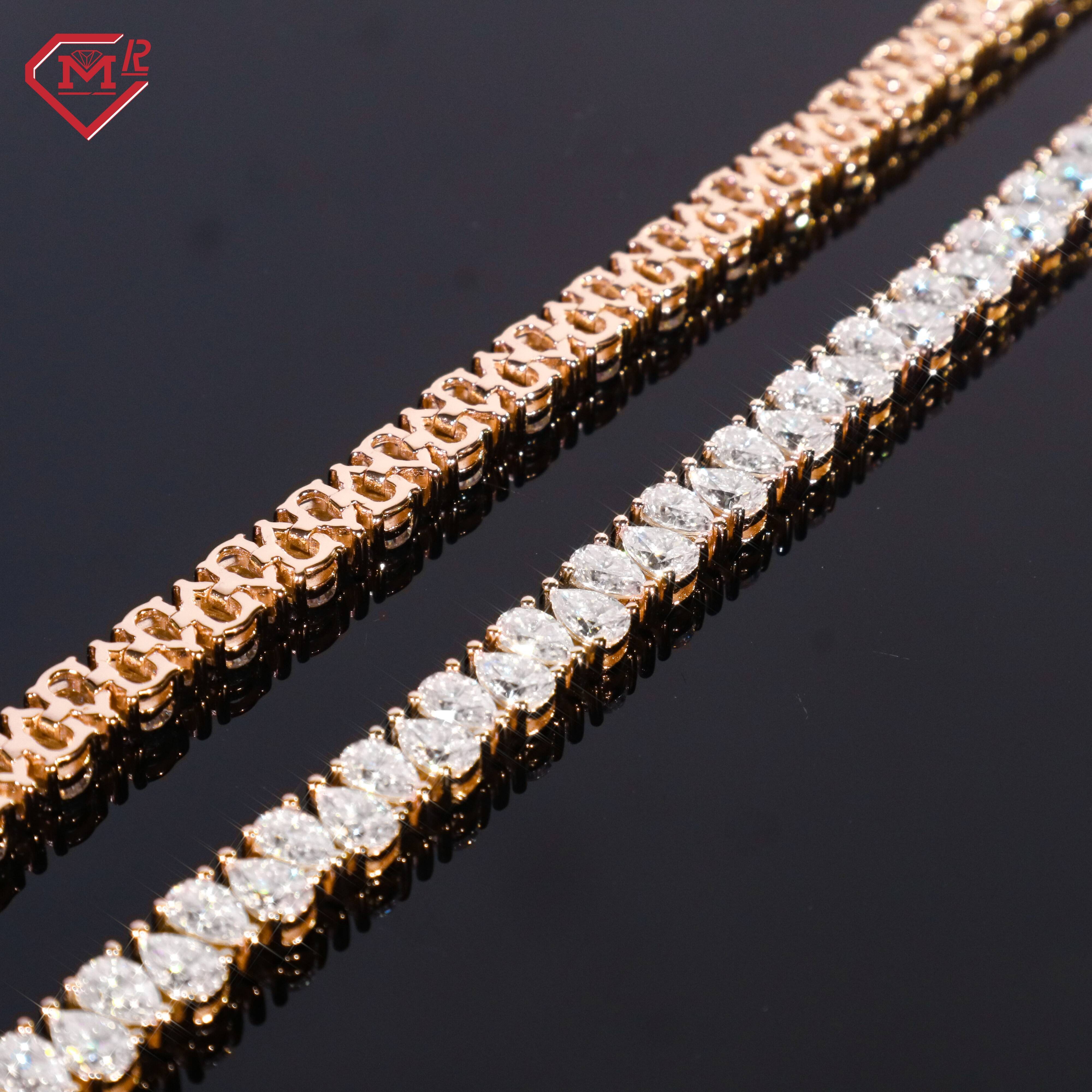 New Design 4MM Tennis Bracelet Custom Silver 925 Vvs Iced Out Moissanite Tennis Chain Bracelet
