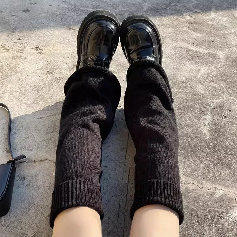 Lolita Socks Cute Flared Knitted Long Warmers Foot Cover White Black Arm Warmer Leg Kawai Jk Autumn Calf Gaiters Sweet Legwarmer 250717