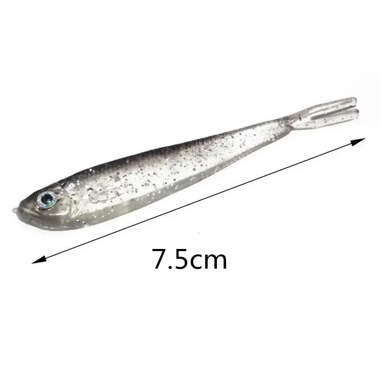 Soft Bait Fish Swimbait Fork Tail With Hook Without Hooks Fishing Lure Artificial Silicone Tackle Goods 250708