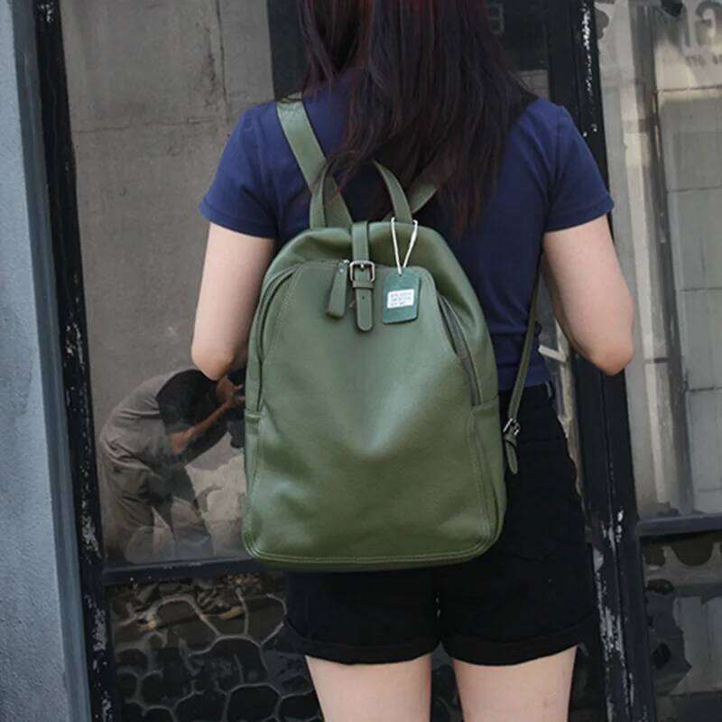 Genuine Leather HOT SALE Anti Theft Big Design Backpacks Women High Quality Travel Backpack with Purse