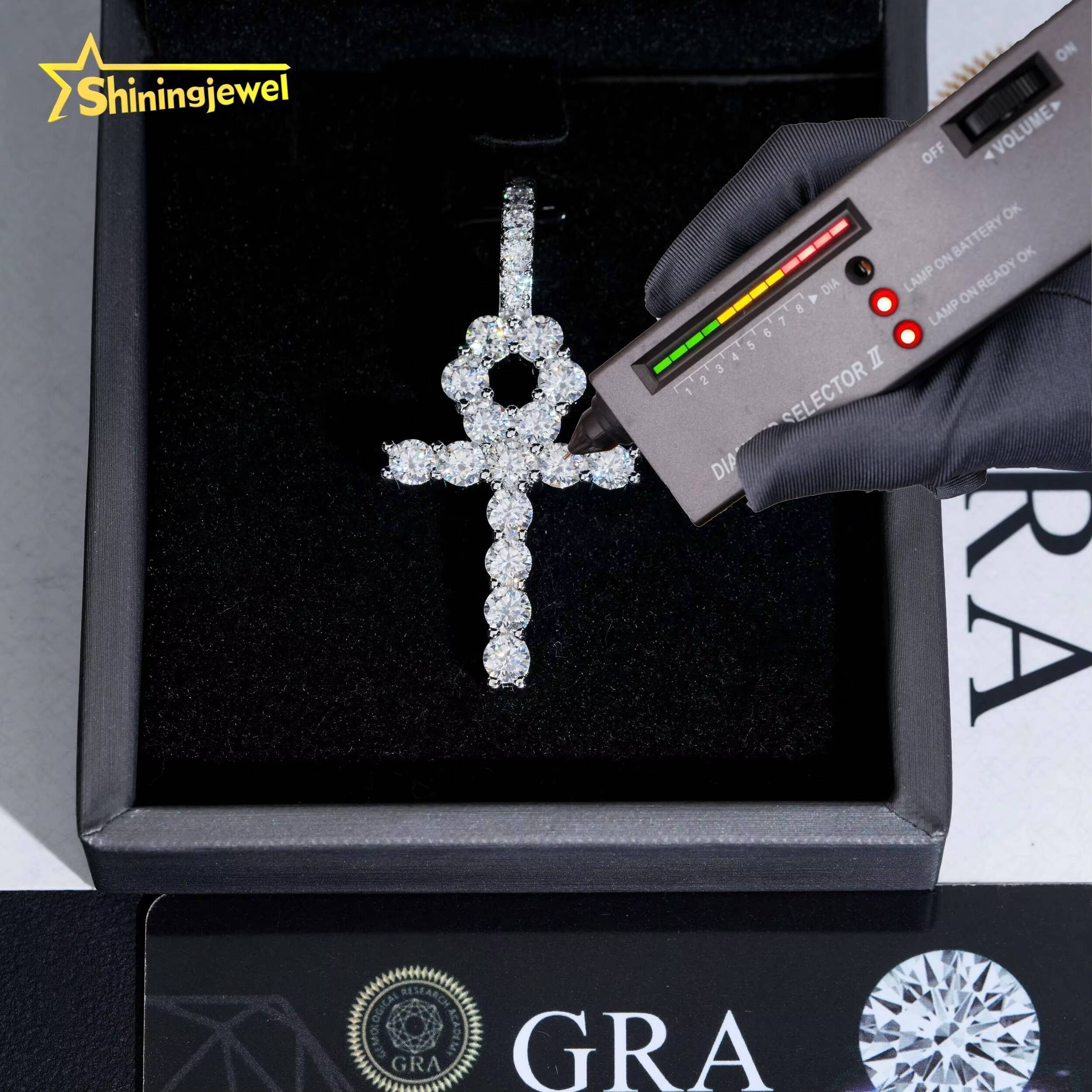 Ready to Ship Cross Pendant VVS Moissanite Diamond Pendants 925 Sterling Silver Iced Out Jewelry Custom Cross Pendant Set