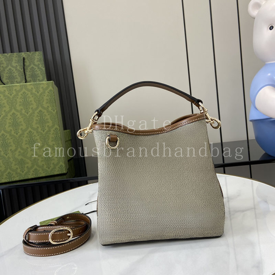 Designer Handbag Canvas Bucket Bag 19cm Women Shoulder Bag Luxury With Box 25G815118B