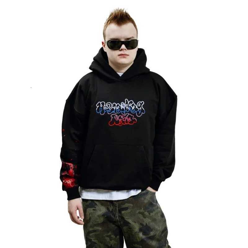 2K Kusia88 Hoodie Gradient Embroidery Splash-Ink Pattern Sweatshirt Men Dark Gothic Trend Unisex Oversized Pullover Streetwear X2507181