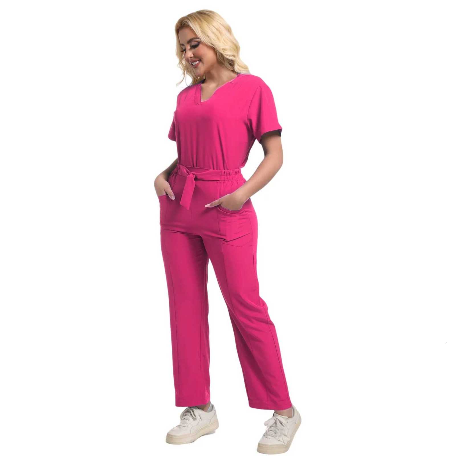 Slim Fit Medical Uniforms Women Scrubs Sets Hospital Dental Clinic Beauty Salon Spa Workwear Clothes Suits Nurses Accessories Z250718