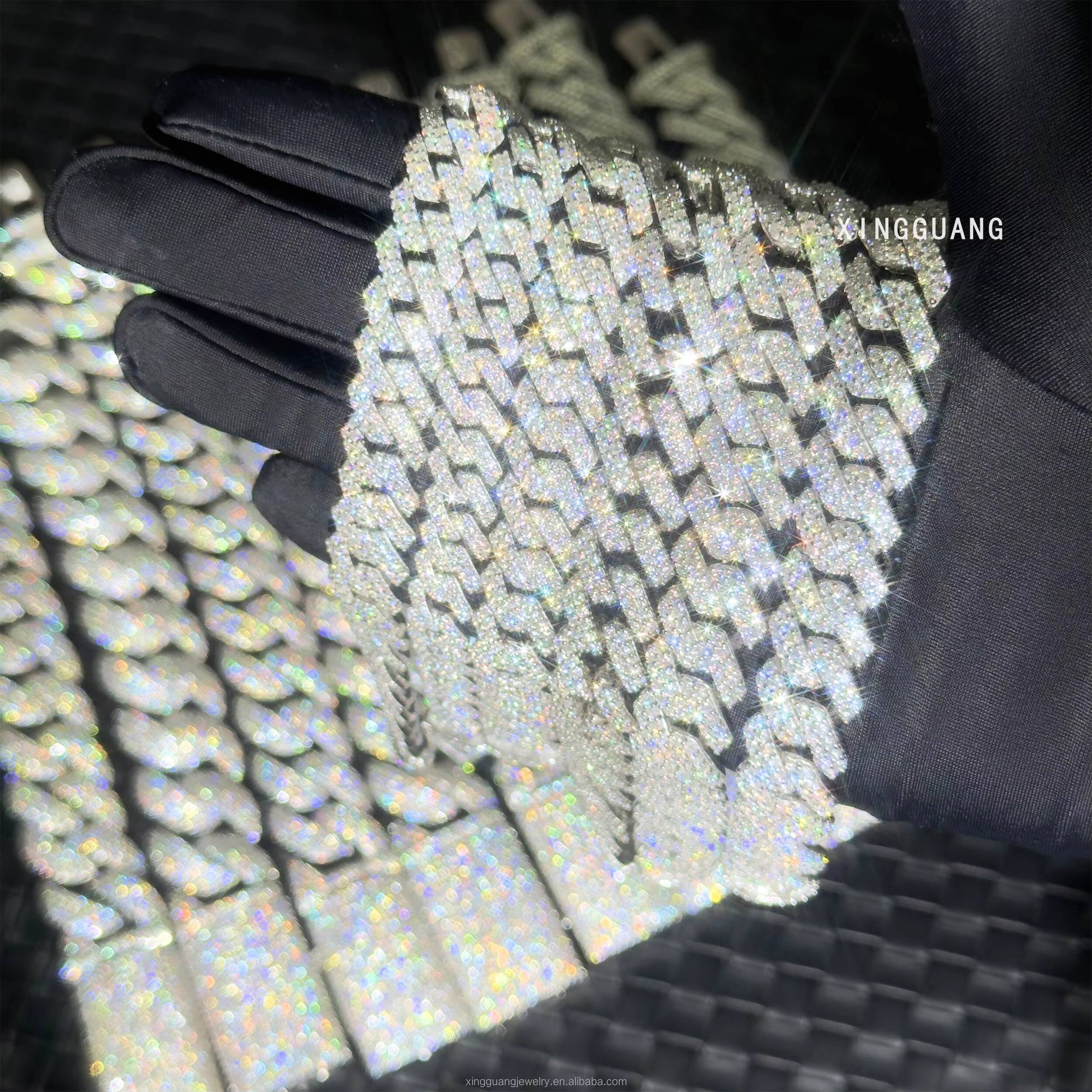 RTS Hiphop Jewelry 8mm-15mm Gold Plated 925 Sterling Silver VVS Moissanite Diamond Iced Out Cuban Bracelet