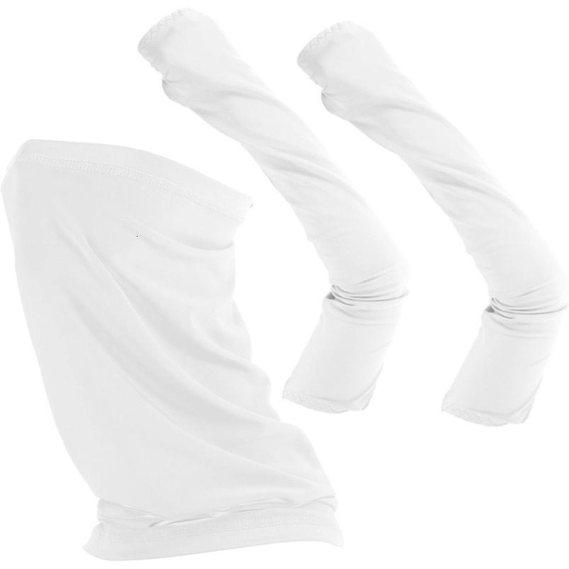 1Set Cooling Sleeves with Face Scarf Lightweight Sunscreen Arm Protectors Summer Activities Quick Drying Breathable for Running Hiking Fishing