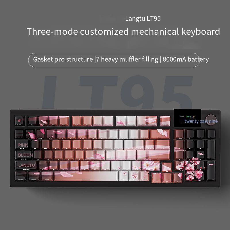 Designer Famous Brand Langtu LT High Value Gaming E Sports Mechanical Customizable Tri Mode Wireless Bluetooth Typing Office Keyboard