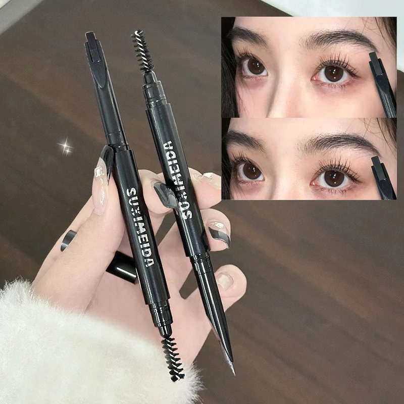 Double-Ended 3 Colors Eyebrow Pencil Natural Non-fading Waterproof Long-Lasting Filling And Outlining Eyebrow With Brush 250712